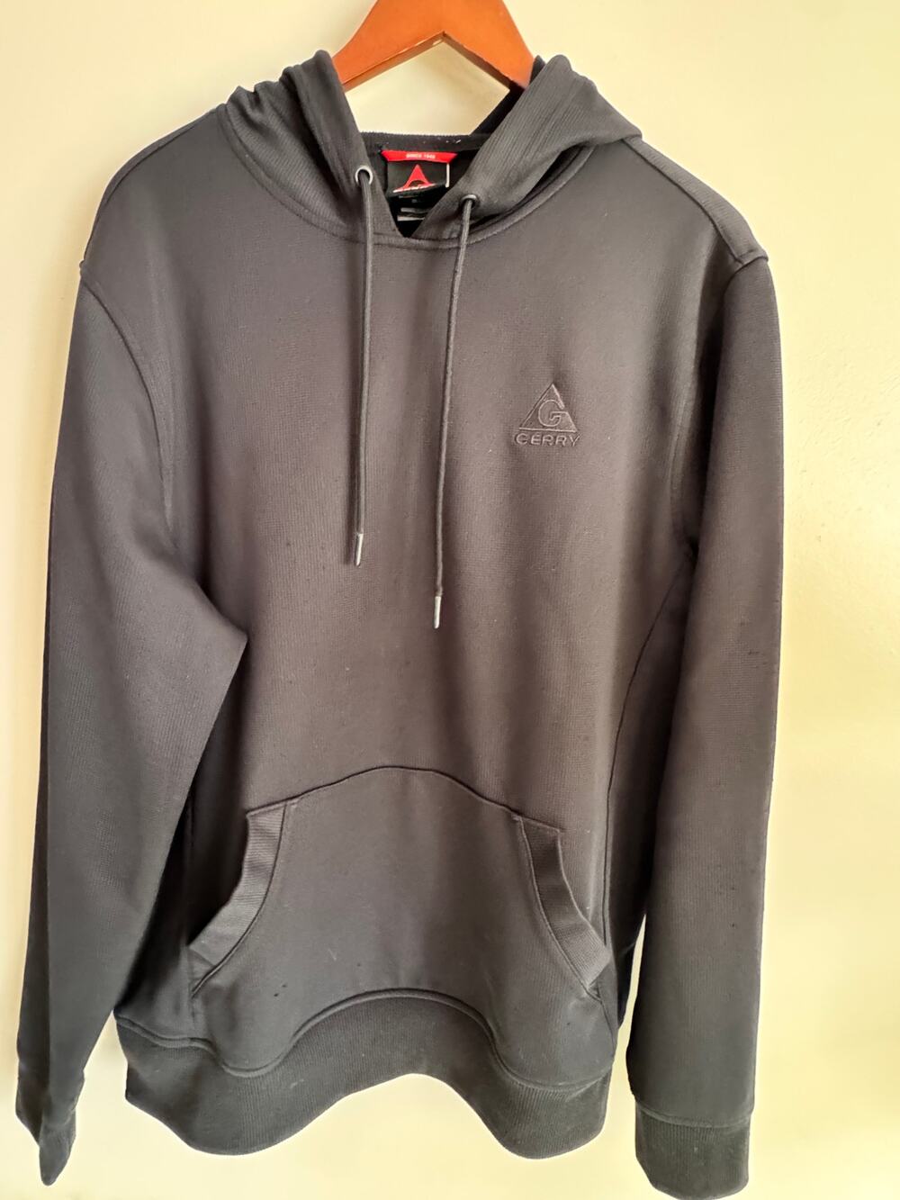 Gerry Men’s Black Pullover Hoodie Embroidered Logo Size L